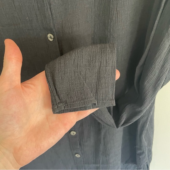 Transit Par Such Dark Gray Wool Blend Button Up Shirt size M - Picture 4 of 6